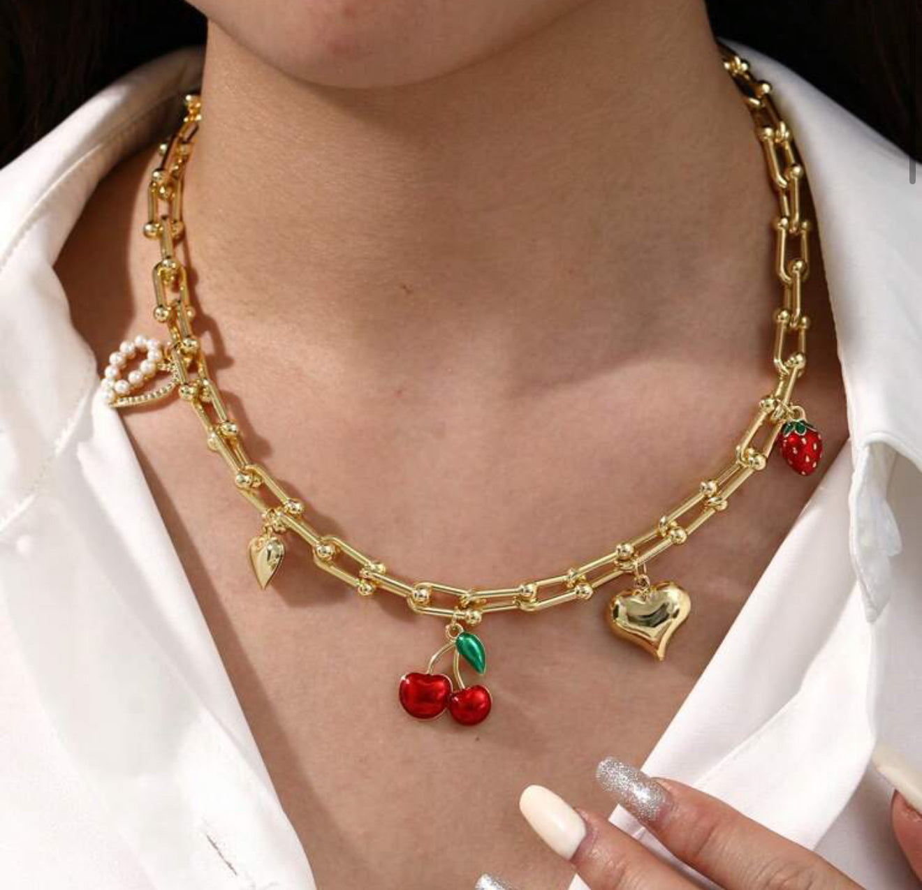 Cherry Heart Necklace