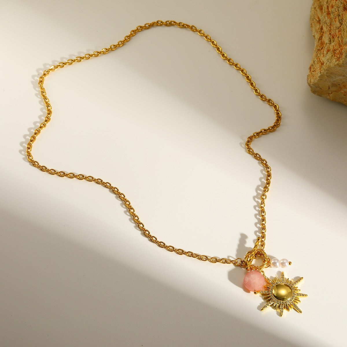 Pink Down Necklace