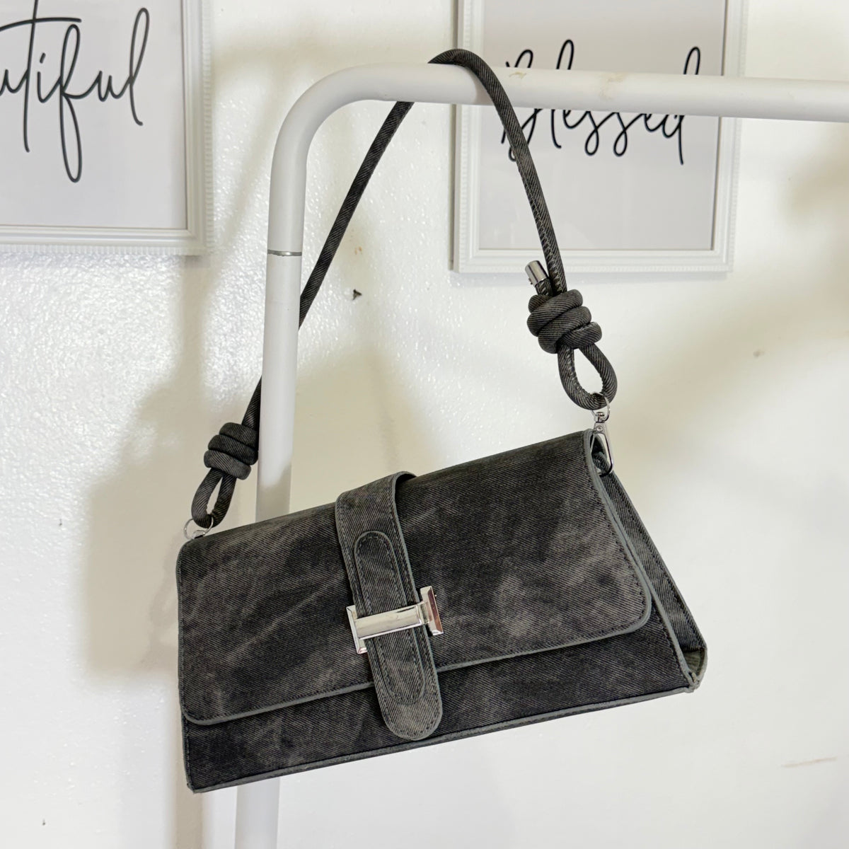 Denim Black Bag