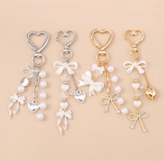 Pearl Bow Keychain