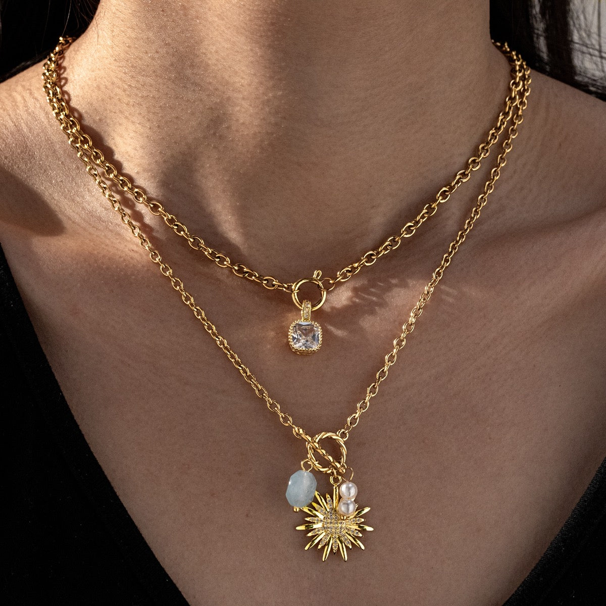 Pearl Sunflower Necklace