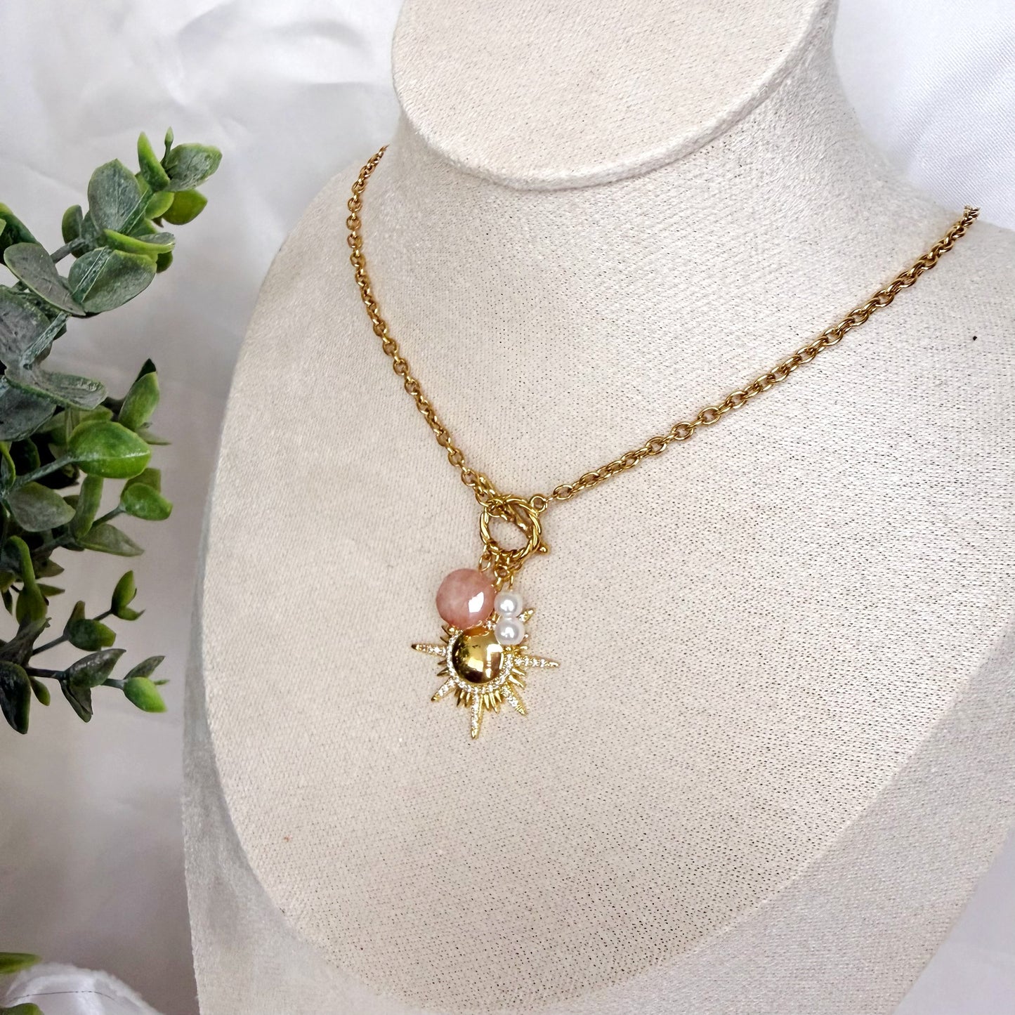 Pink Down Necklace